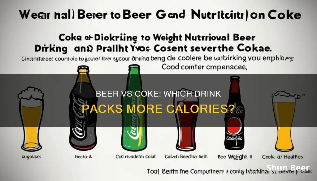 what has more calories beer or coke