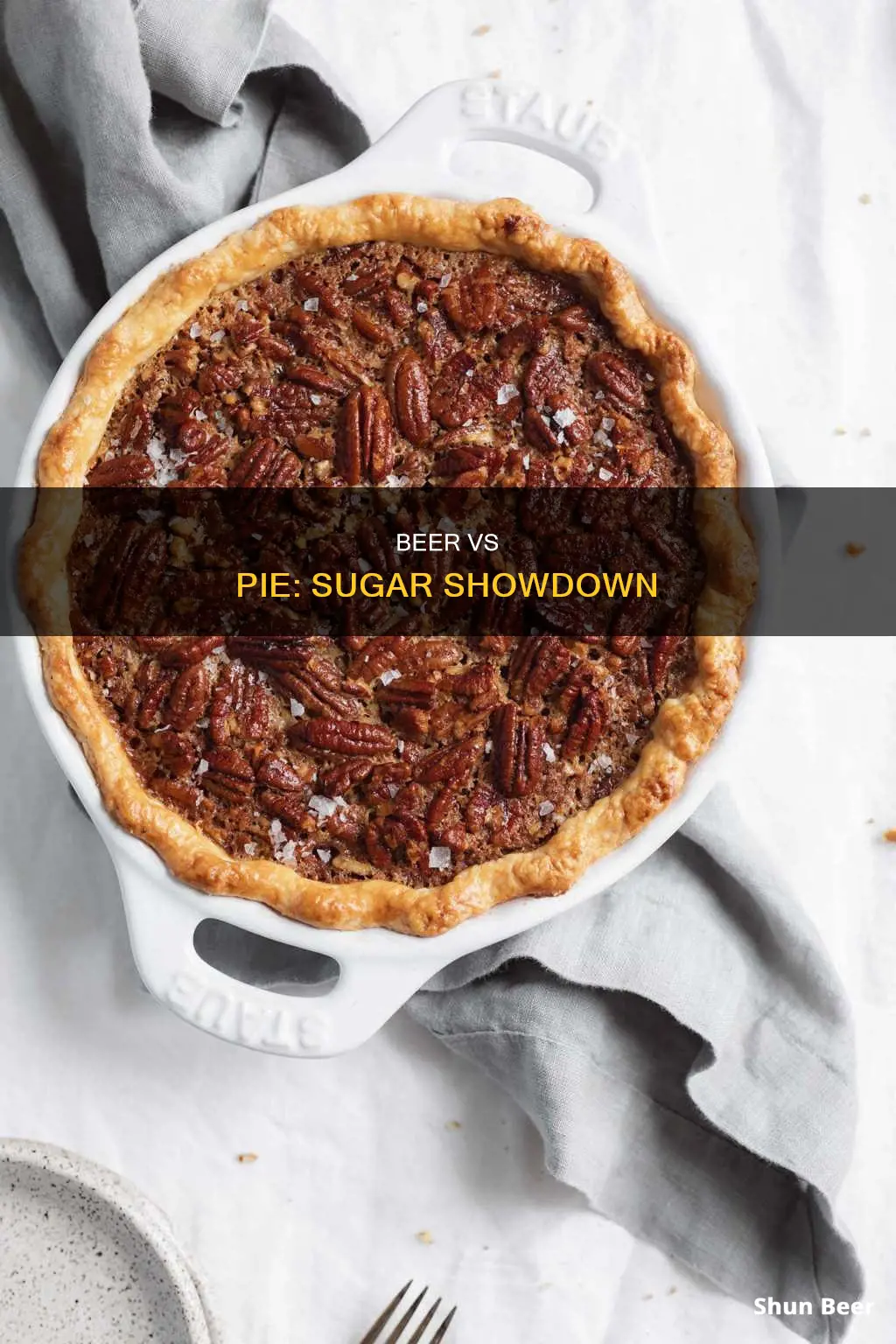 what has more sugar a pecan pie or beer