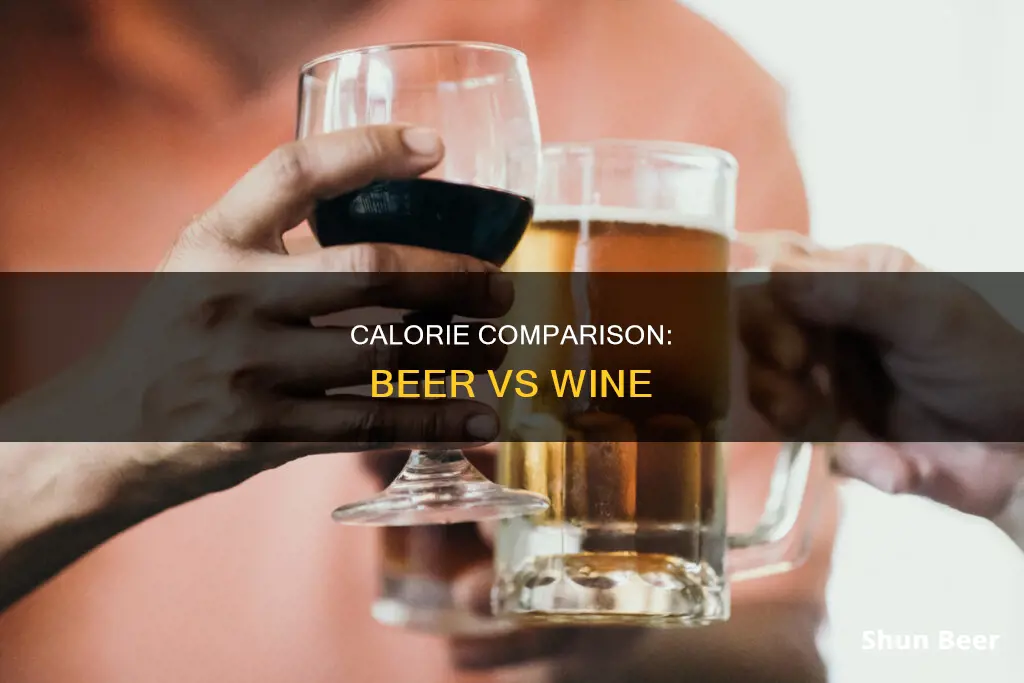 what is the calorie difference between beer and wine