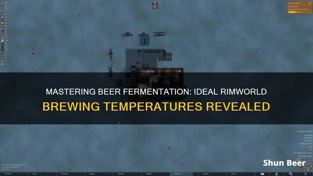 what temperature to ferment beer in rimworld