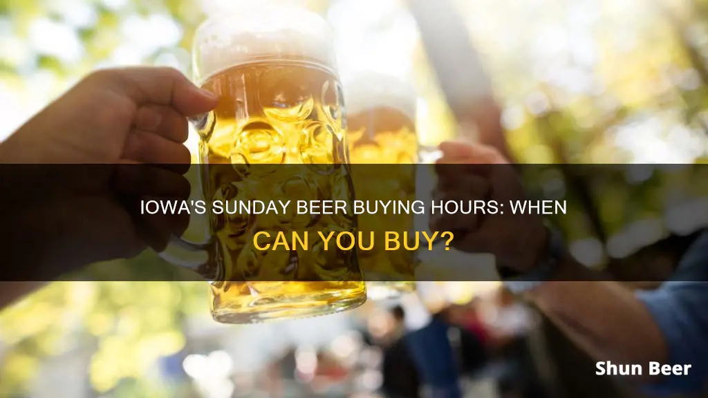 what time can you buy beer in iowa on sundsy