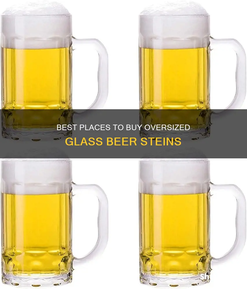 where to buy large glass beer mugs