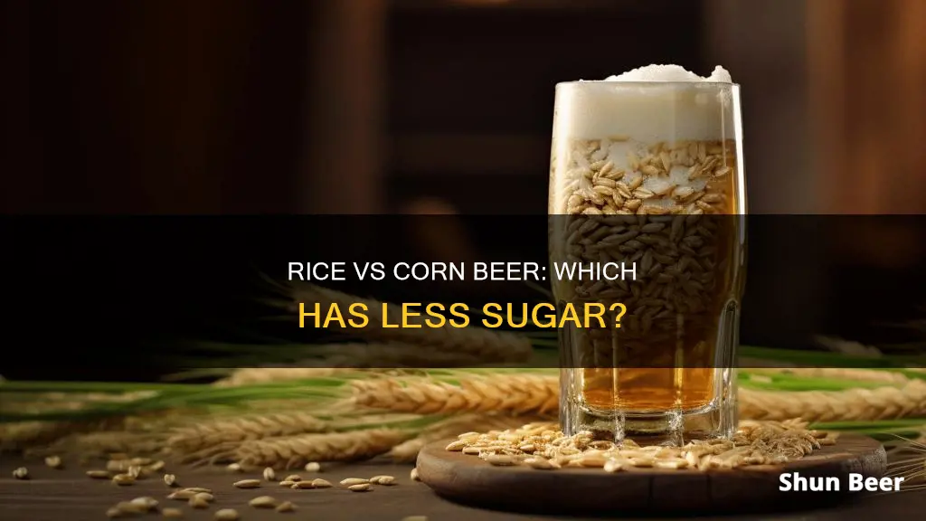 which beer has less sugar rice or corn