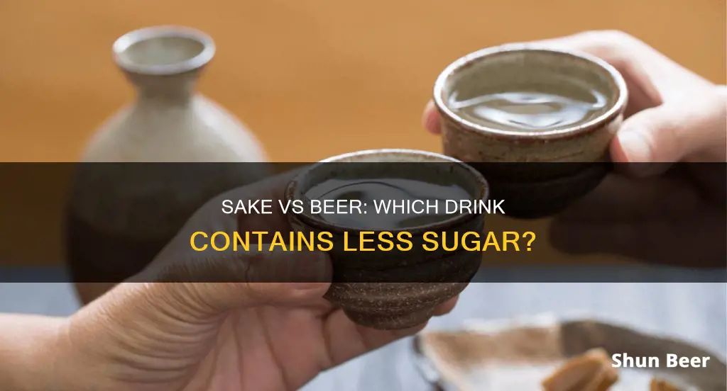 which is lower in sugar saki or beer