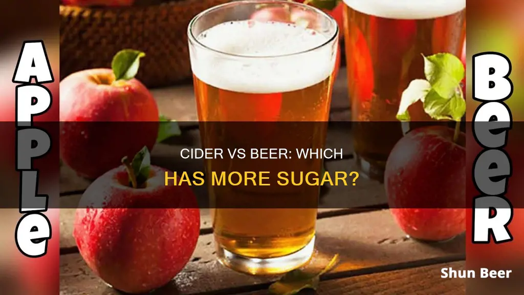 which is worse in sugar content apple cider or beer