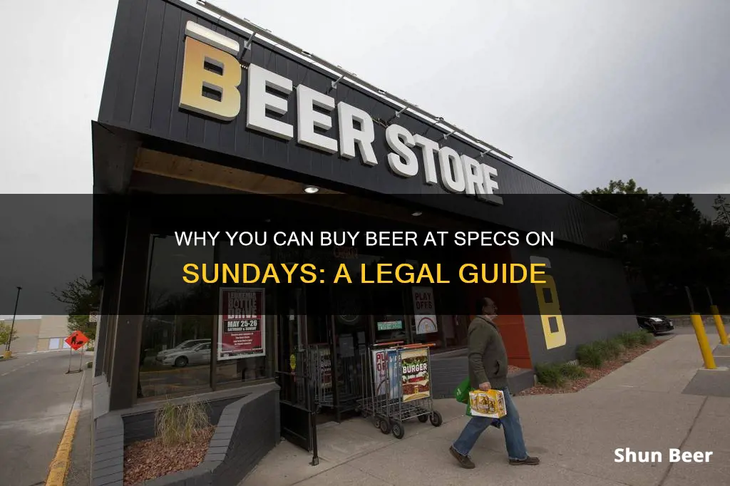 why can you buy a beer at specs on sunday