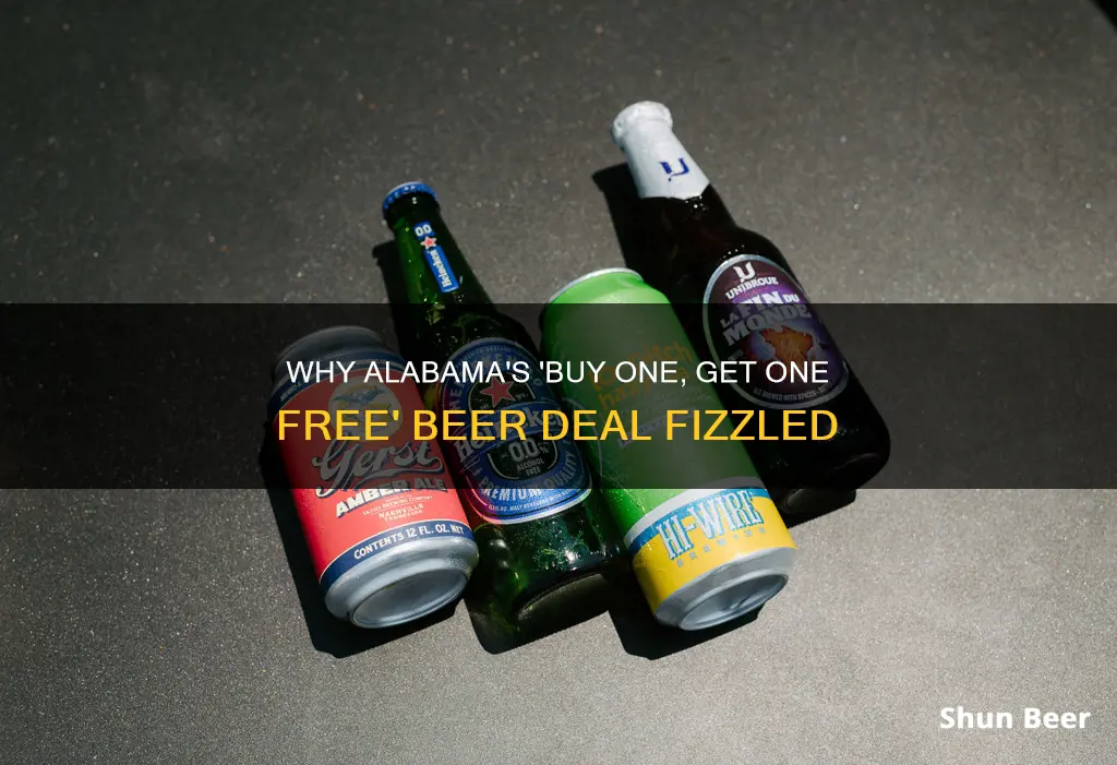 why no buy one get one free beer in alabama