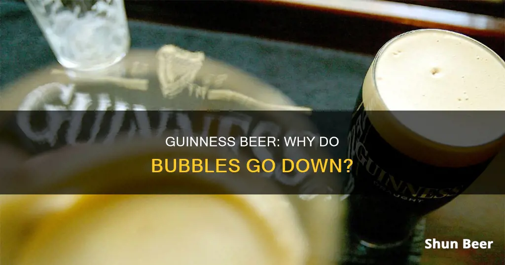 why the bubbles go down with guinness beer